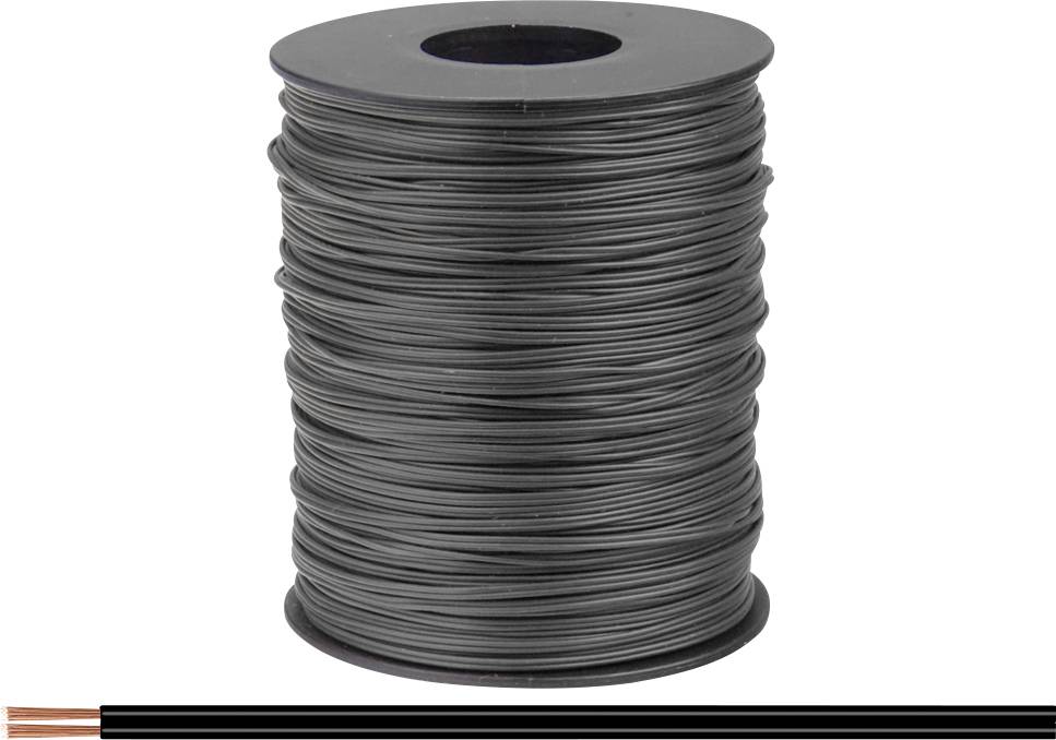 Donau Elektronik 114-11-100 Litze 2 x 0.08mm² Schwarz 100m