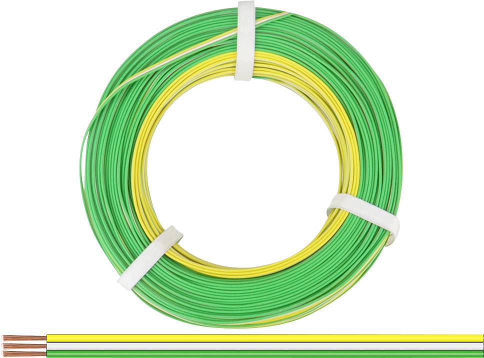 Donau Elektronik 318-354-50 Litze 3 x 0.14mm² Gelb, Weiß, Grün 50m