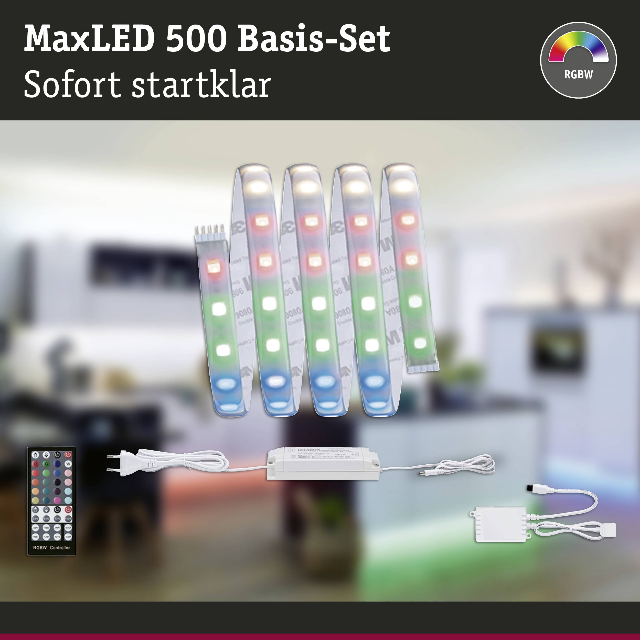 Paulmann MaxLED RGBW 70627 LED-Streifen-Basisset mit Stecker 24V 1.5m RGB, Warmweiß 1St.