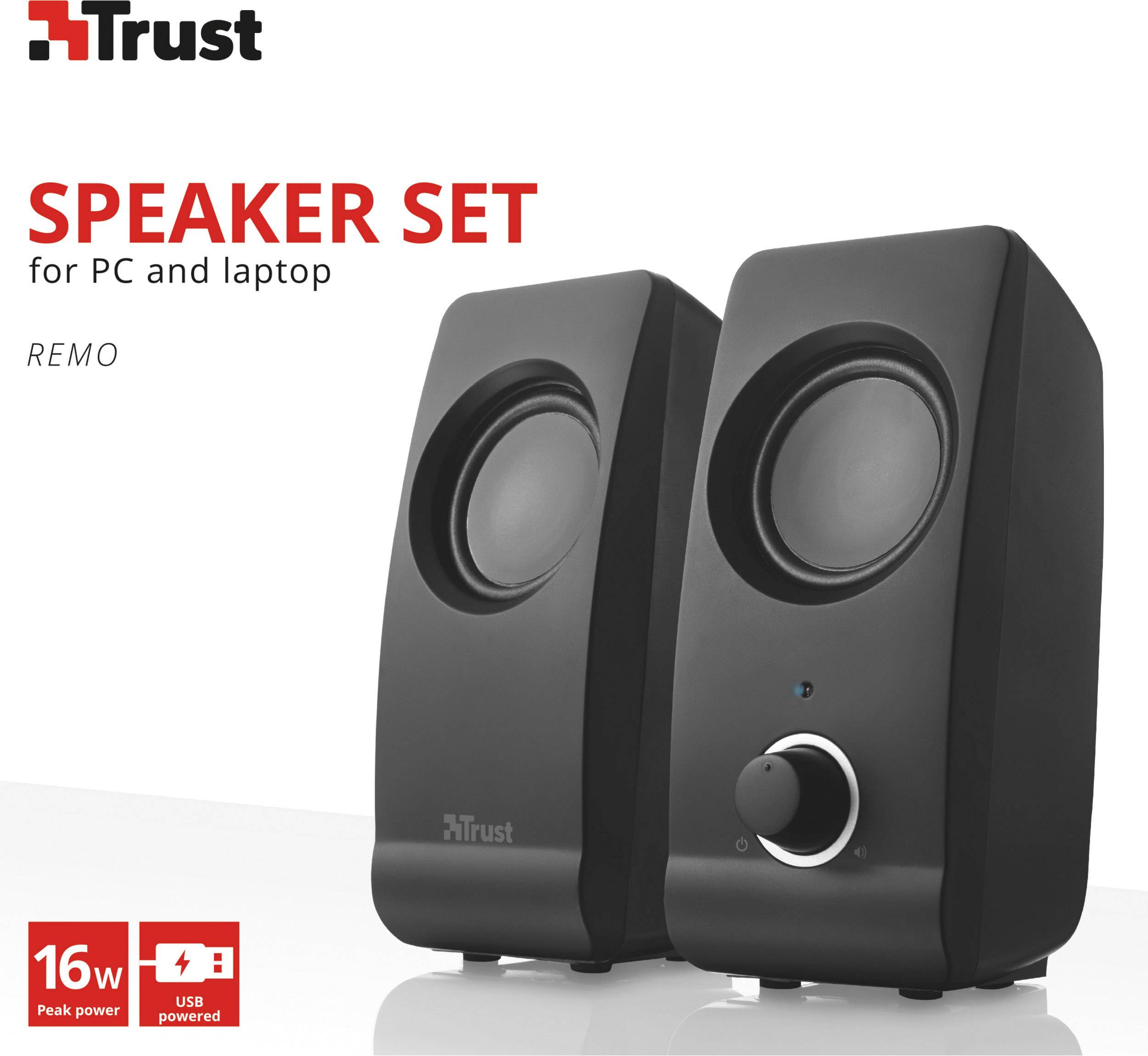 Trust Remo 2.0 PC-Lautsprecher Kabelgebunden 16 W Schwarz