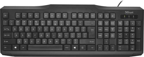 Trust ClassicLine USB Tastatur Deutsch, QWERTZ, Windows® Schwarz Spritzwassergeschützt