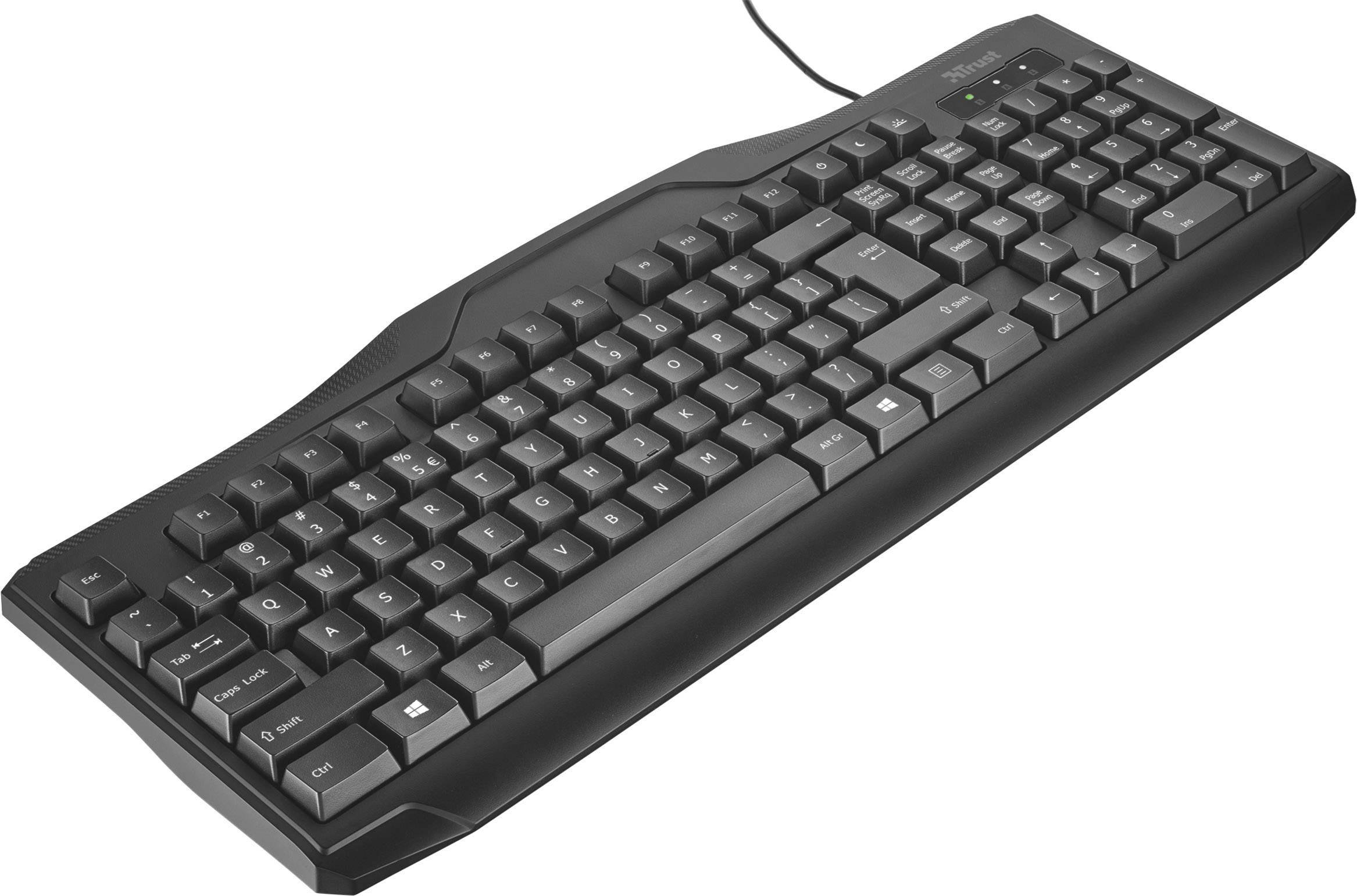 Trust ClassicLine USB Tastatur Deutsch, QWERTZ, Windows® Schwarz Spritzwassergeschützt