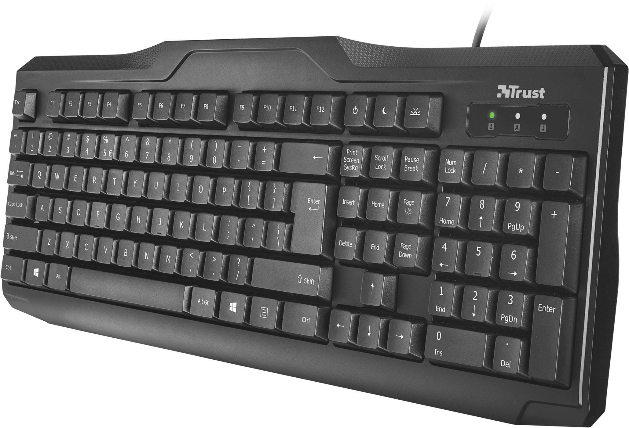 Trust ClassicLine USB Tastatur Deutsch, QWERTZ, Windows® Schwarz Spritzwassergeschützt