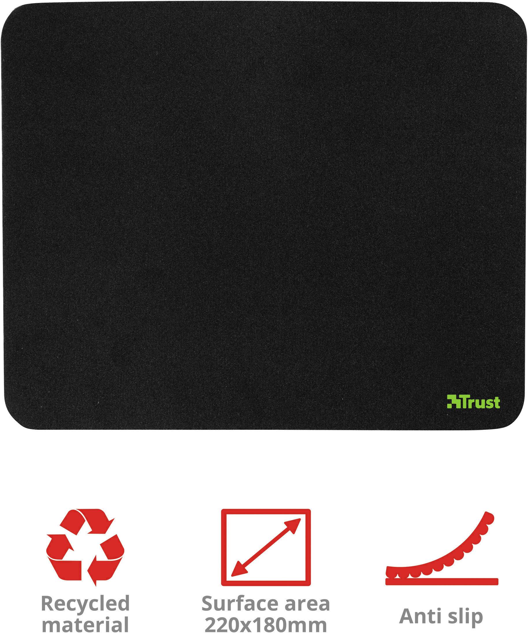 Trust Eco-Friendly Mauspad Schwarz (B x H x T) 220 x 30 x 180mm