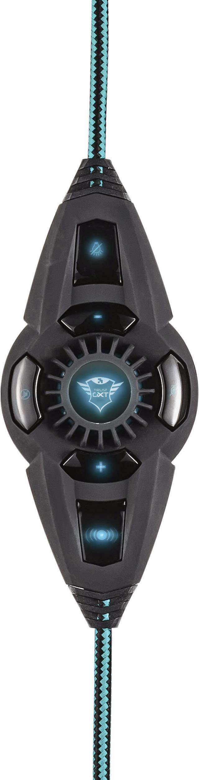 Trust GXT 363 7.1 Bass Vibration Gaming Headset USB schnurgebunden Over Ear Schwarz, Blau 7.1 Surround