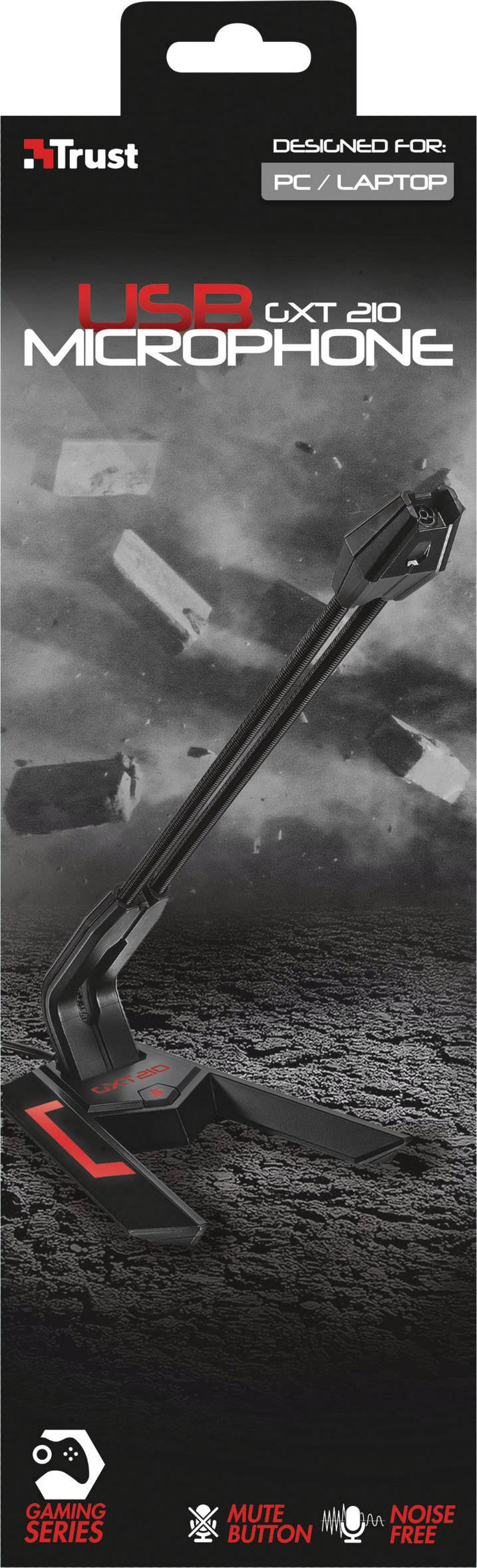 Trust GXT 210 Stand PC-Mikrofon Übertragungsart (Details):Kabelgebunden Standfuß USB Kabelgebunden Schwarz