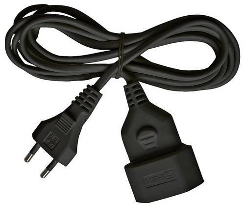 Brennenstuhl 1161790 Strom Verlängerungskabel 2.5 A Schwarz 3.00 m H03VVH2-F 2X 0,75 mm²