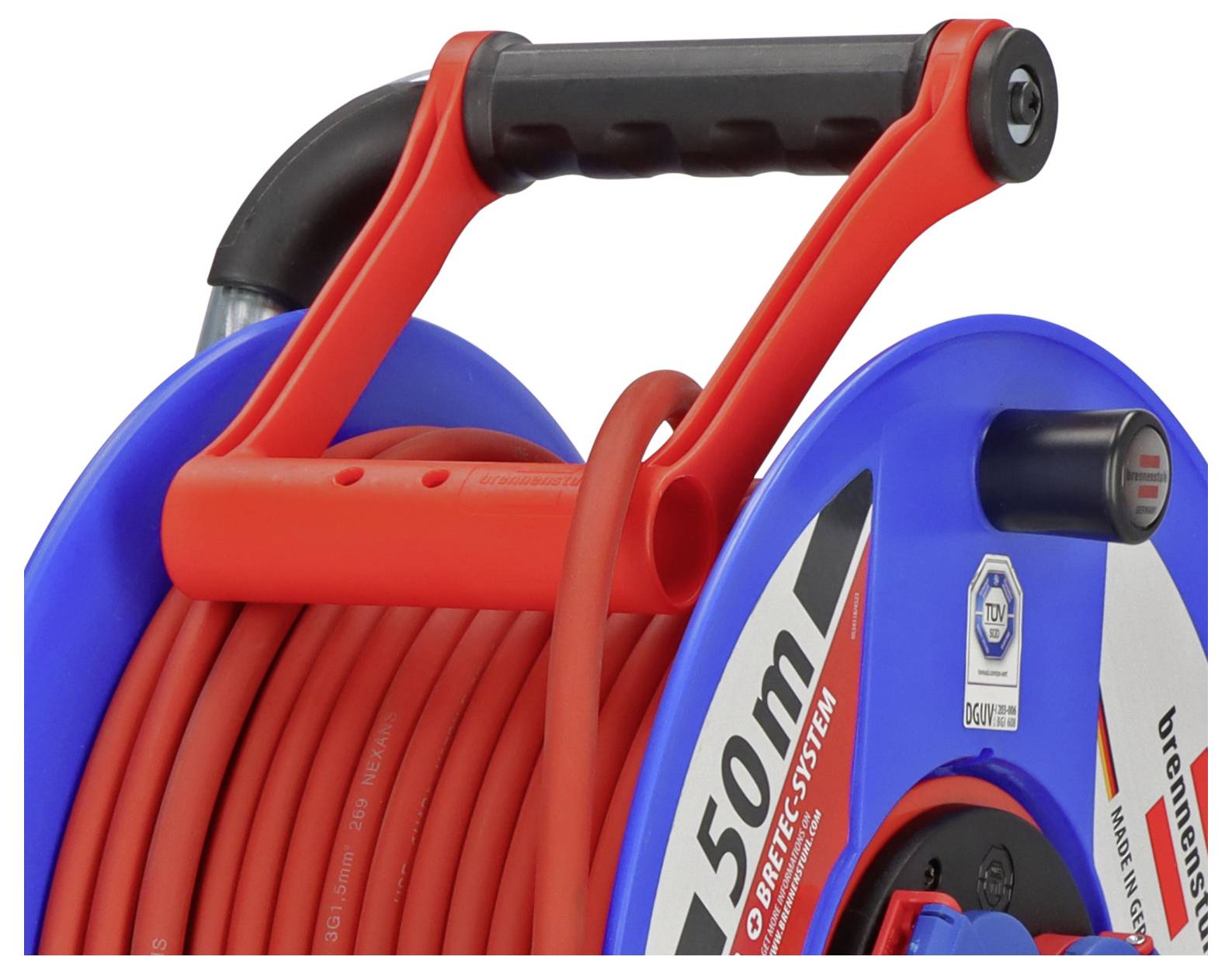 Brennenstuhl 1238930 Kabeltrommel 50.00 m Rot Schutzkontakt-Stecker