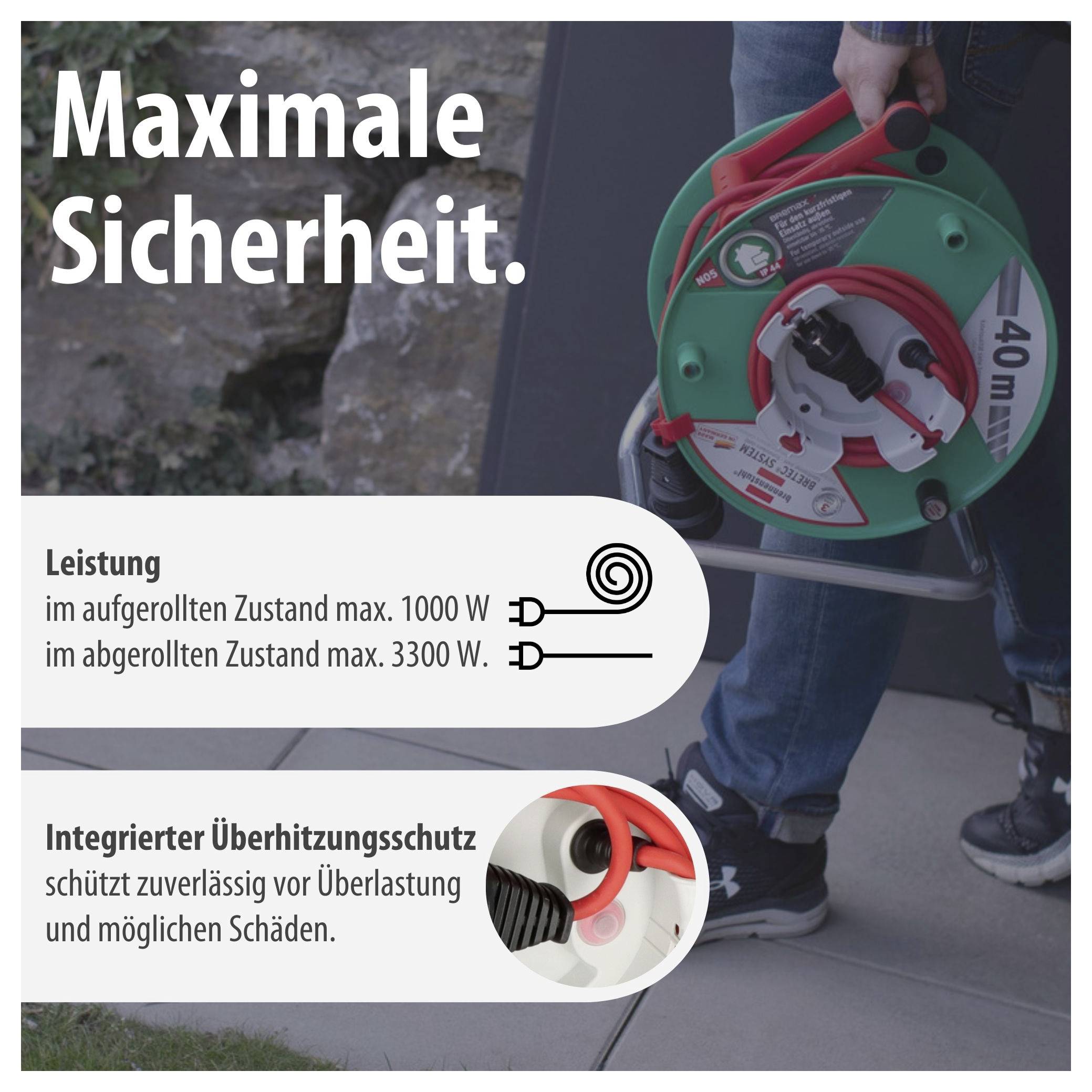 Brennenstuhl 1188470 Kabeltrommel 40 m Rot Schutzkontakt-Stecker