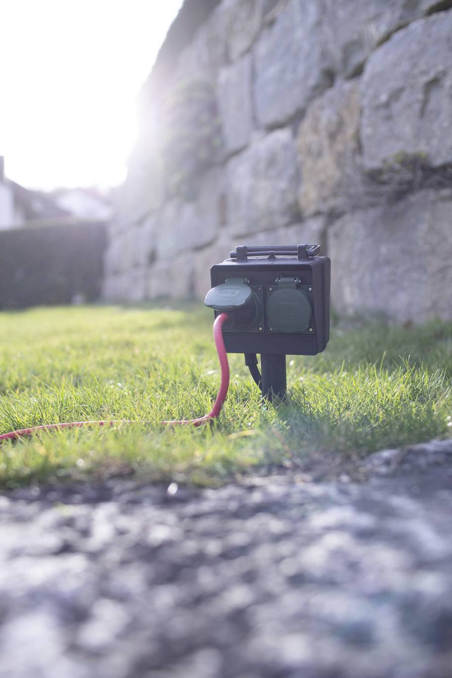 Brennenstuhl 1154450 Gartensteckdose 4fach Schwarz, Grün mit Erdspieß