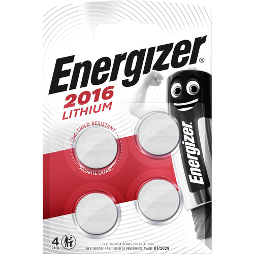 Energizer Knopfzelle CR 2016 3V 4 St. 90 mAh Lithium CR2016