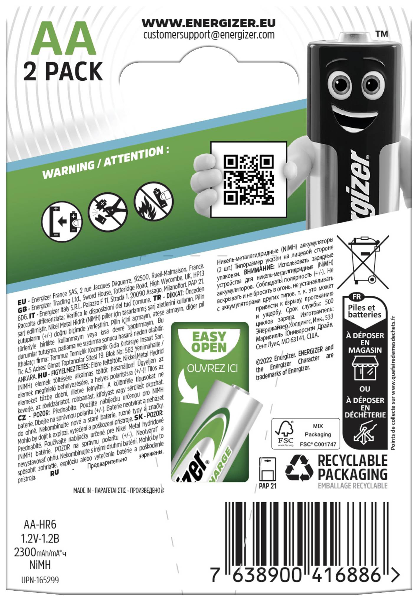 Energizer Extreme HR06 Mignon (AA)-Akku NiMH 2300 mAh 1.2V 2St.