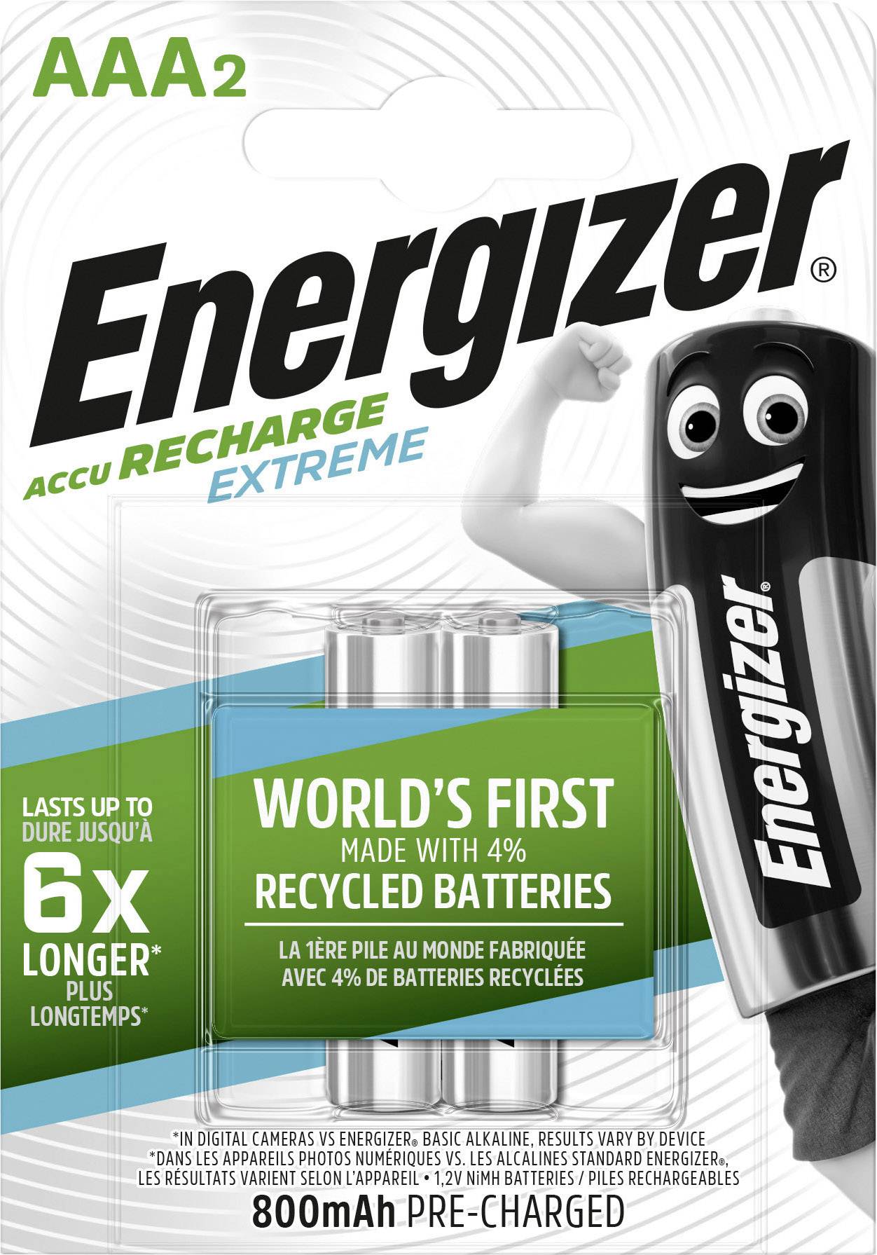 Energizer Extreme HR03 Micro (AAA)-Akku NiMH 800 mAh 1.2V 2St.