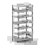 META Regalbau 59737 Aktenregal-Grundmodul (B x H x T) 1056 x 2200 x 636mm Stahl pulverbeschichtet Lichtgrau Metallboden