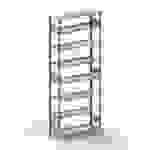 META Regalbau 178499 Aktenregal-Grundmodul (B x H x T) 1056 x 2500 x 336mm Stahl pulverbeschichtet Lichtgrau Metallboden