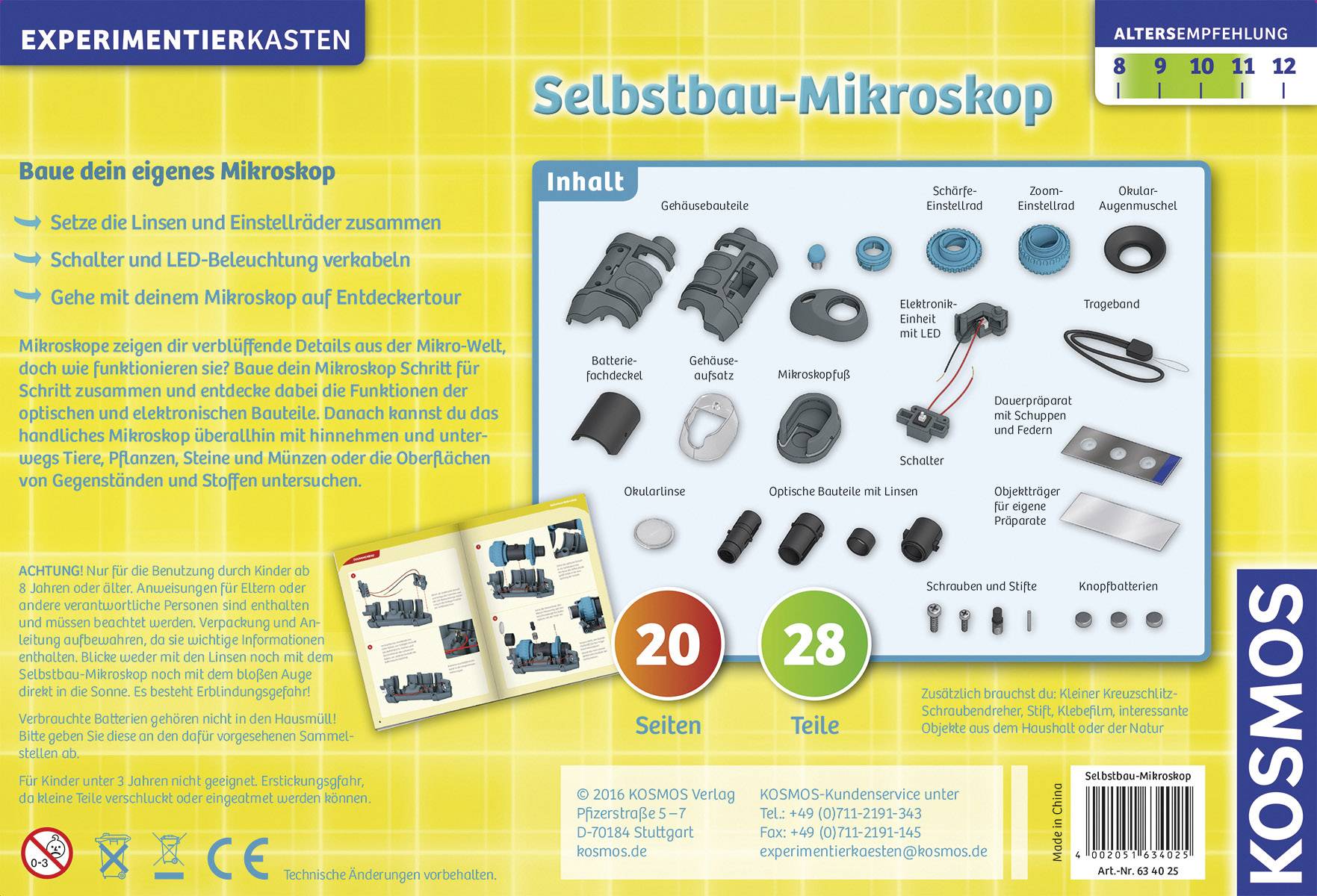 Kosmos Selbstbau-Mikroskop 634025 Experimentier-Set ab 8 Jahre