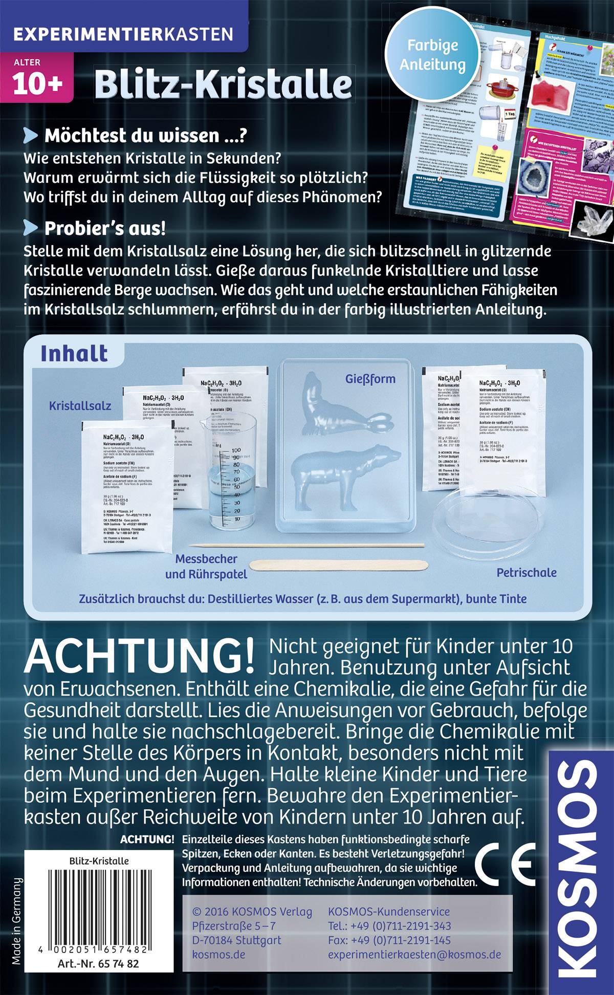 Kosmos Blitz-Kristalle 657482 Experimentier-Box ab 10 Jahre