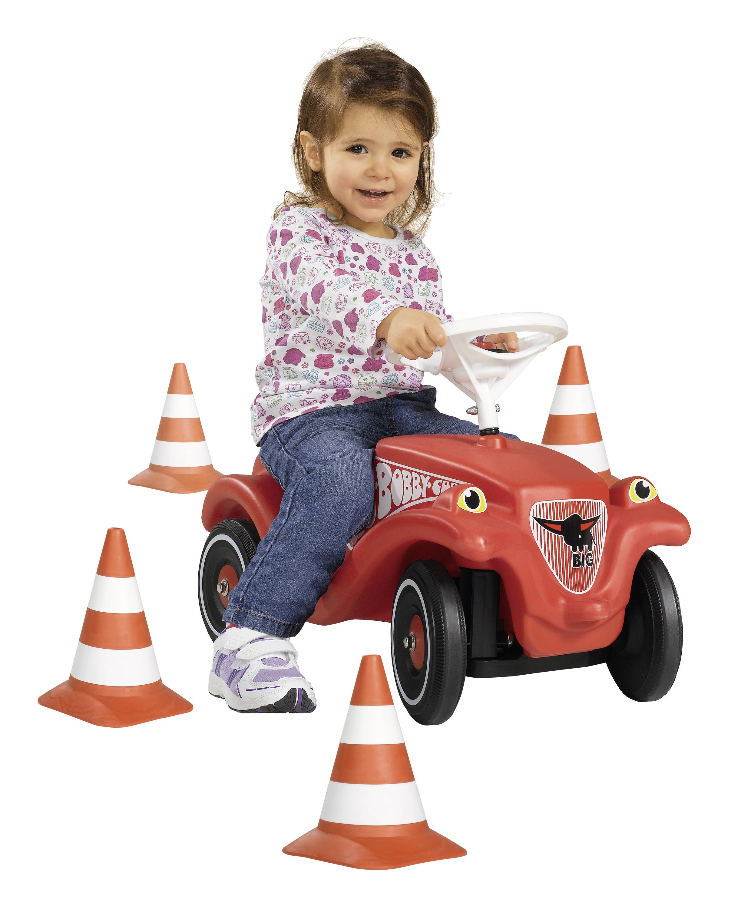 BIG Pylonen, 4er Set Verkehrshütchen