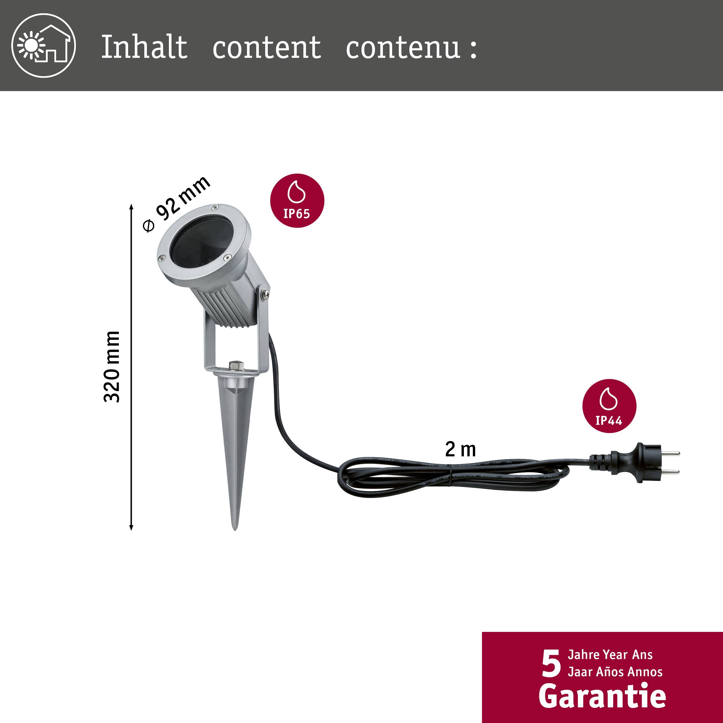 Paulmann 93751 Special Line LED-Gartenstrahler LED GU10 28W Aluminium (gebürstet)