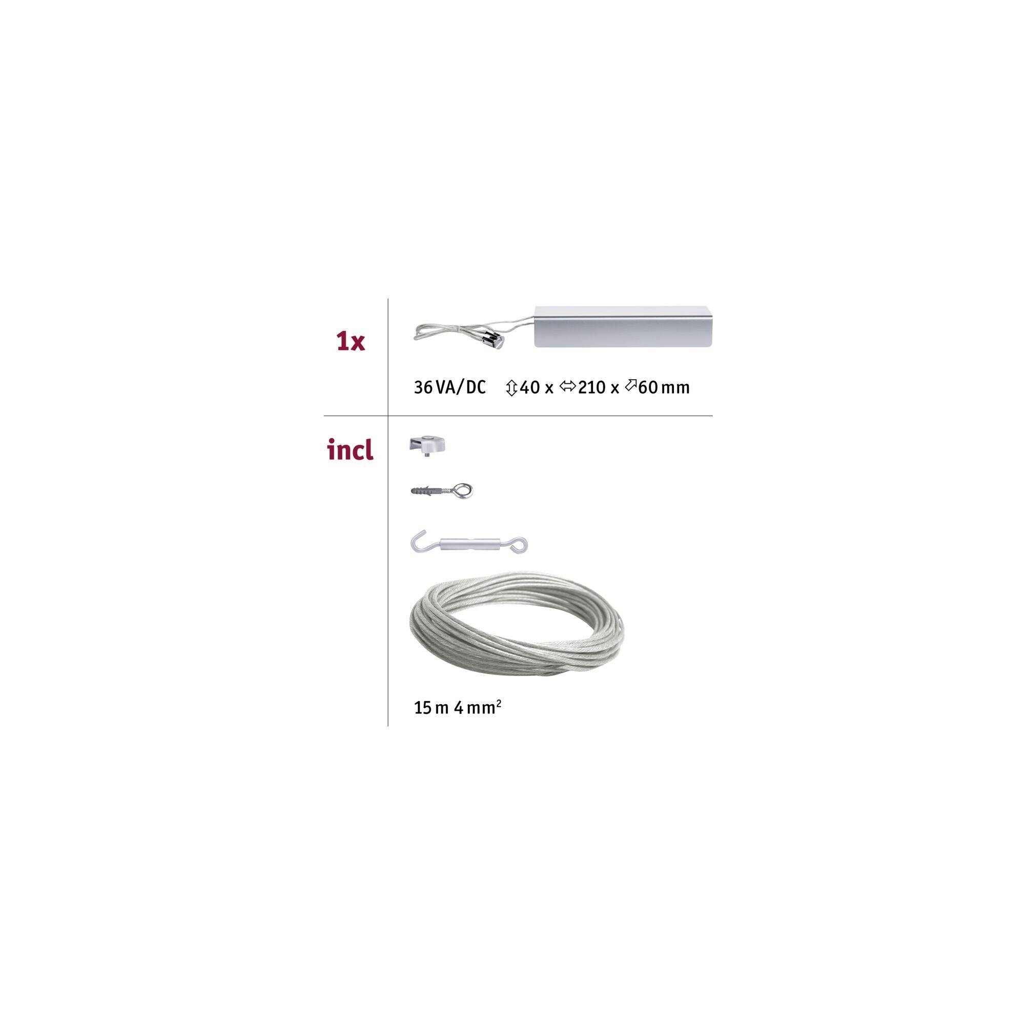 Paulmann 94096 Seil-Basissystem 36W Chrom (matt)