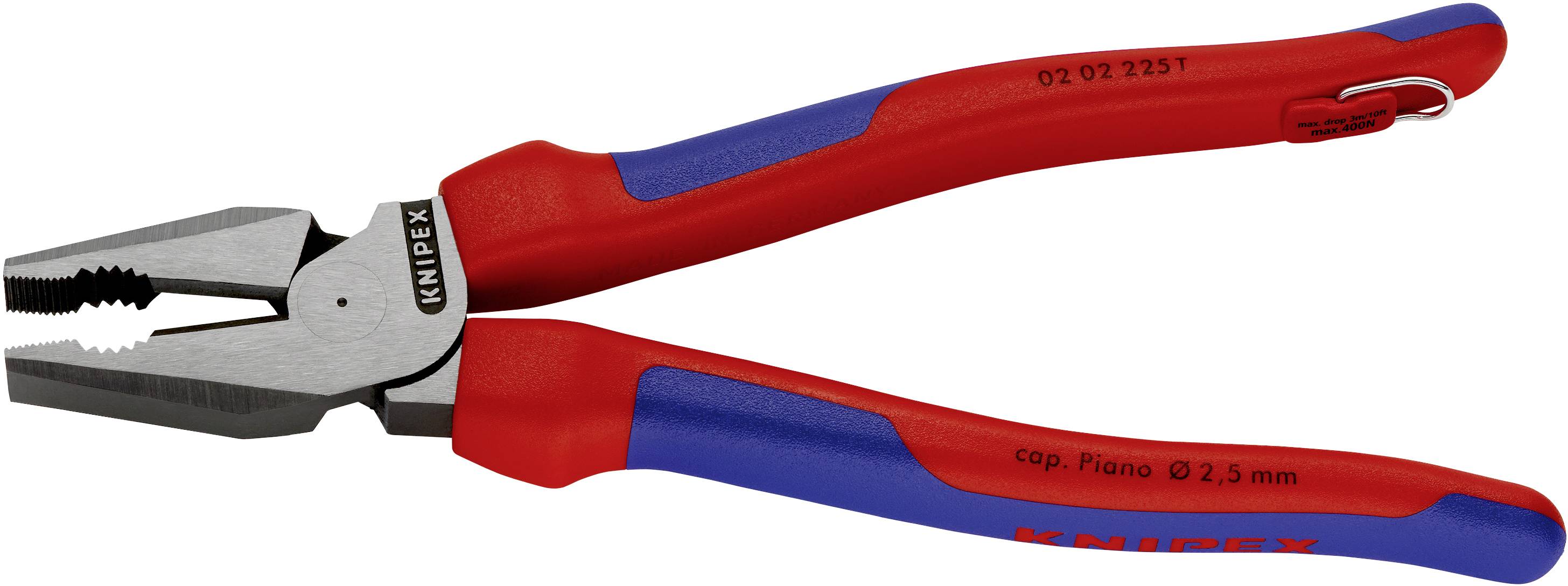 Knipex 02 02 225 T Werkstatt Kraft-Kombizange 225mm DIN ISO 5746