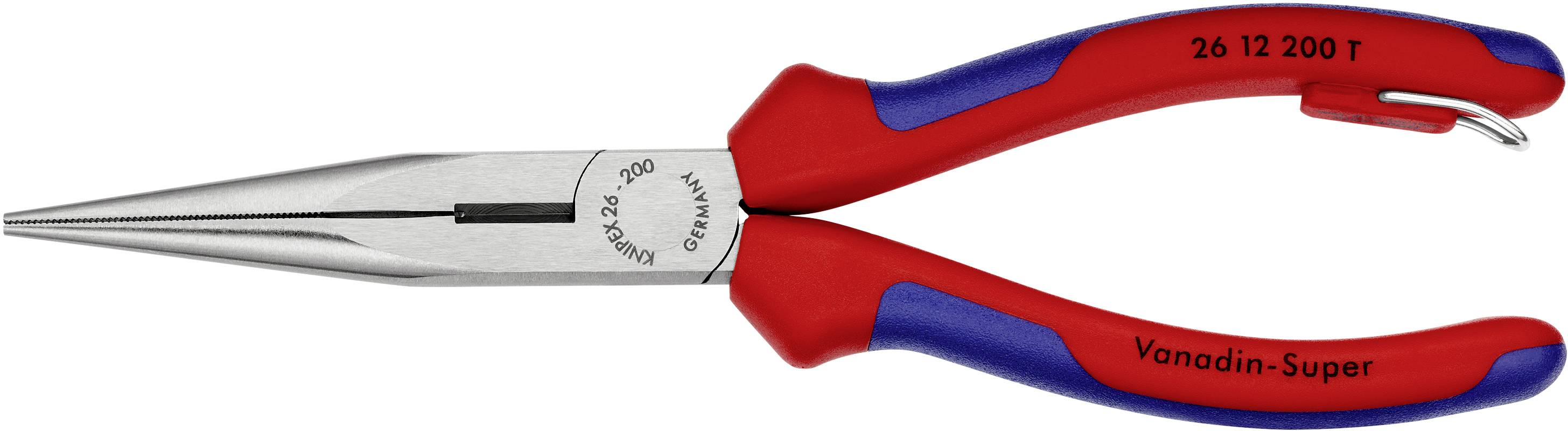 Knipex 26 12 200 T Werkstatt Flachrundzange Gerade Vanadium Elektrostahl 200 mm