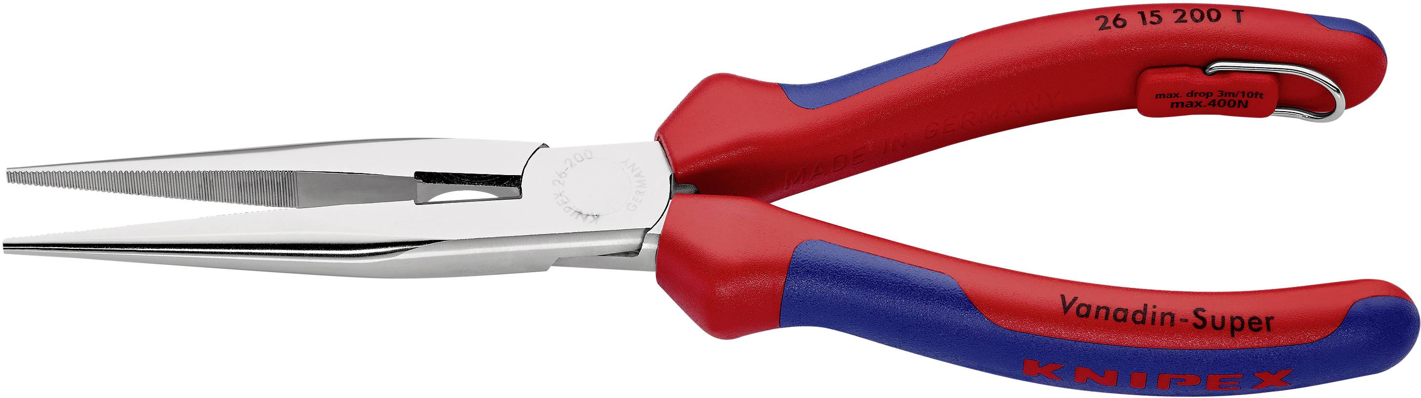 Knipex 26 15 200 T Werkstatt Flachrundzange Gerade Vanadium Elektrostahl 200 mm