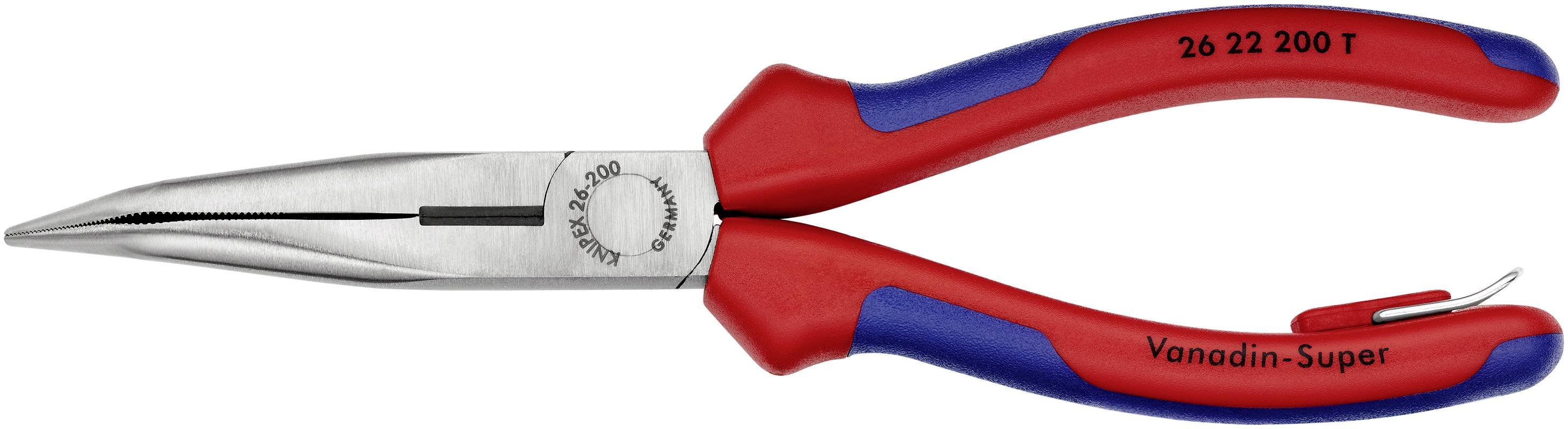 Knipex 26 22 200 T Werkstatt Flachrundzange 40° gebogen Vanadium Elektrostahl 200 mm