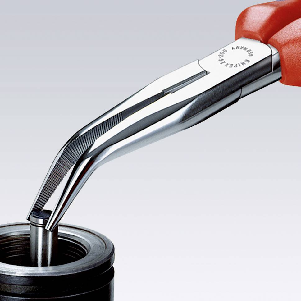 Knipex 26 22 200 T Werkstatt Flachrundzange 40° gebogen Vanadium Elektrostahl 200 mm