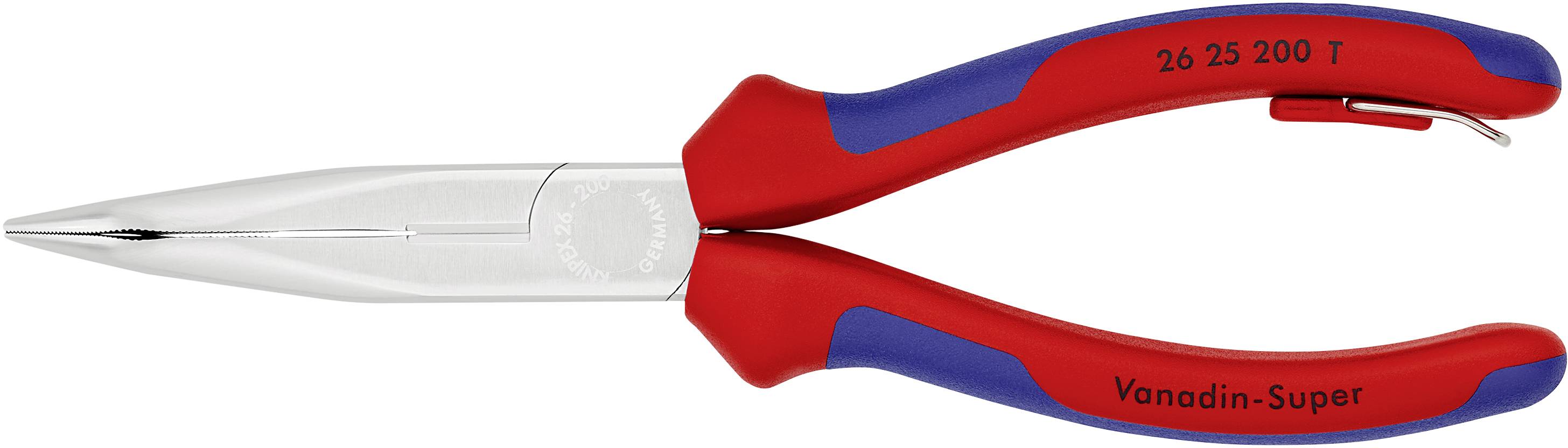 Knipex 26 25 200 T Werkstatt Flachrundzange 40° gebogen Vanadium Elektrostahl 200 mm
