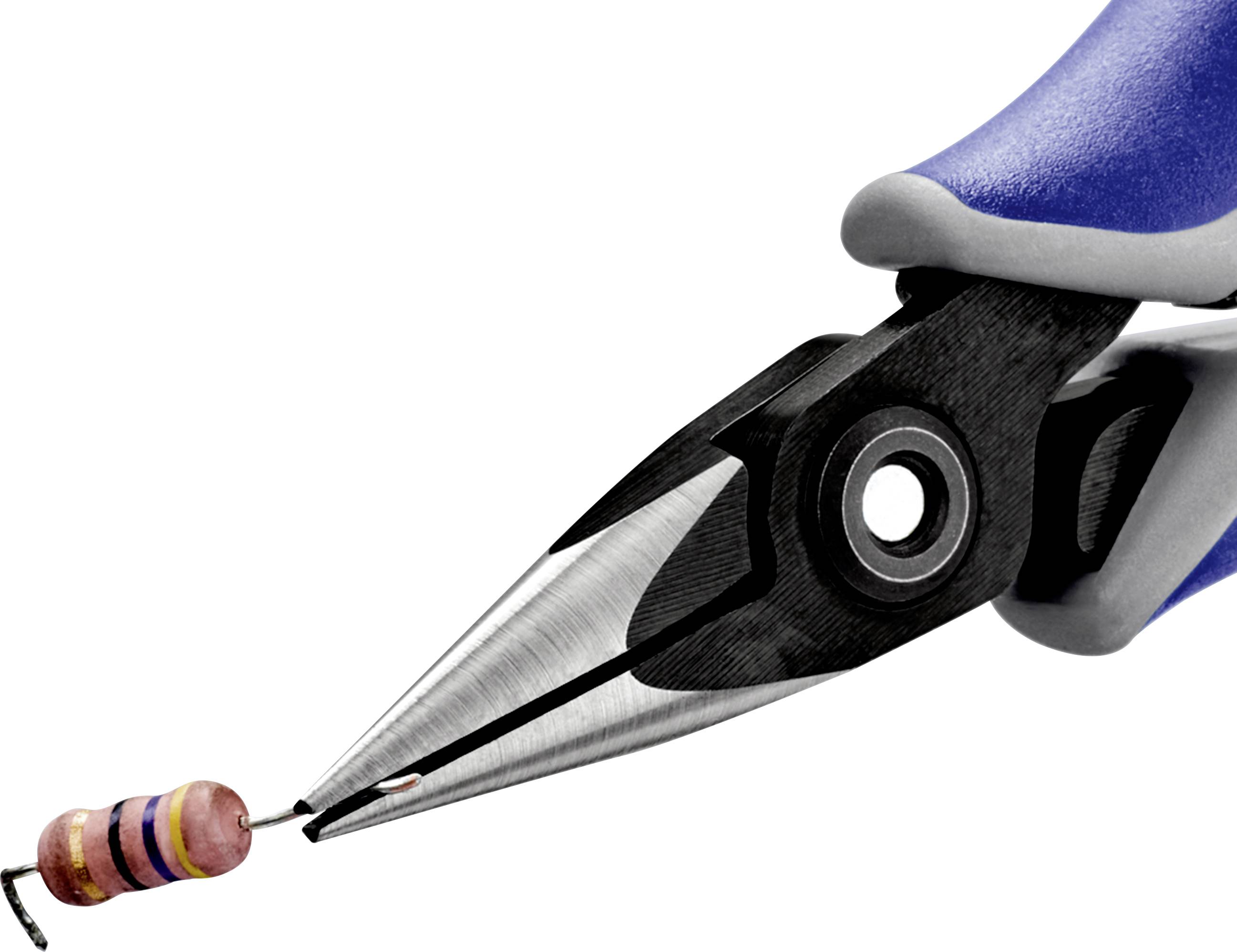 Knipex 34 52 130 Elektronik- u. Feinmechanik Flachrundzange Chrom-Vanadium Kugellagerstahl 130mm