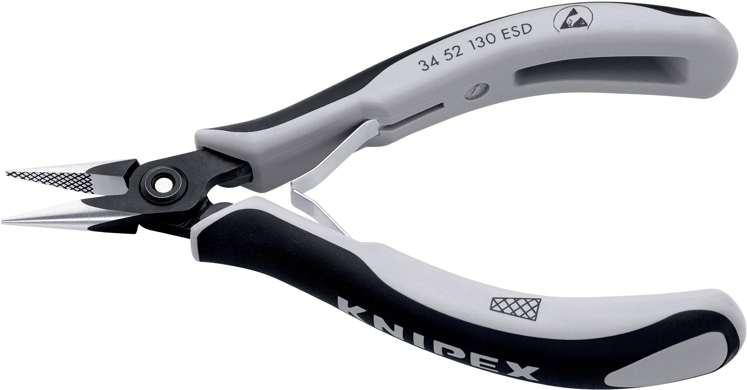 Knipex 34 52 130 ESD ESD Flachrundzange Chrom-Vanadium Kugellagerstahl 130mm