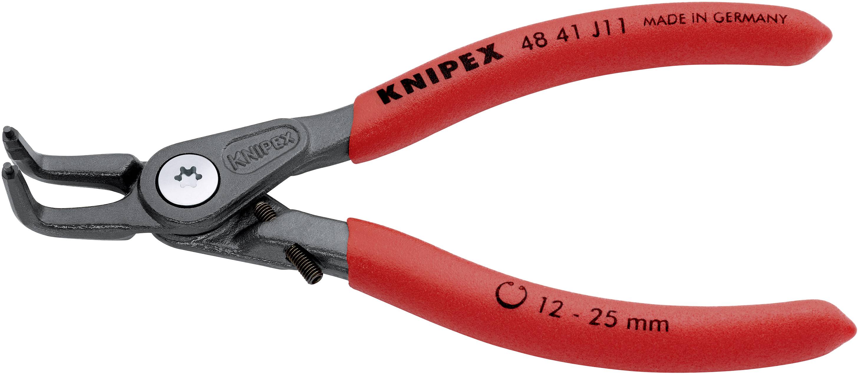 Knipex 48 41 J11 Seegeringzange Passend für (Seegeringzangen) Innenringe 12-25mm Spitzenform (Details) abgewinkelt 90°