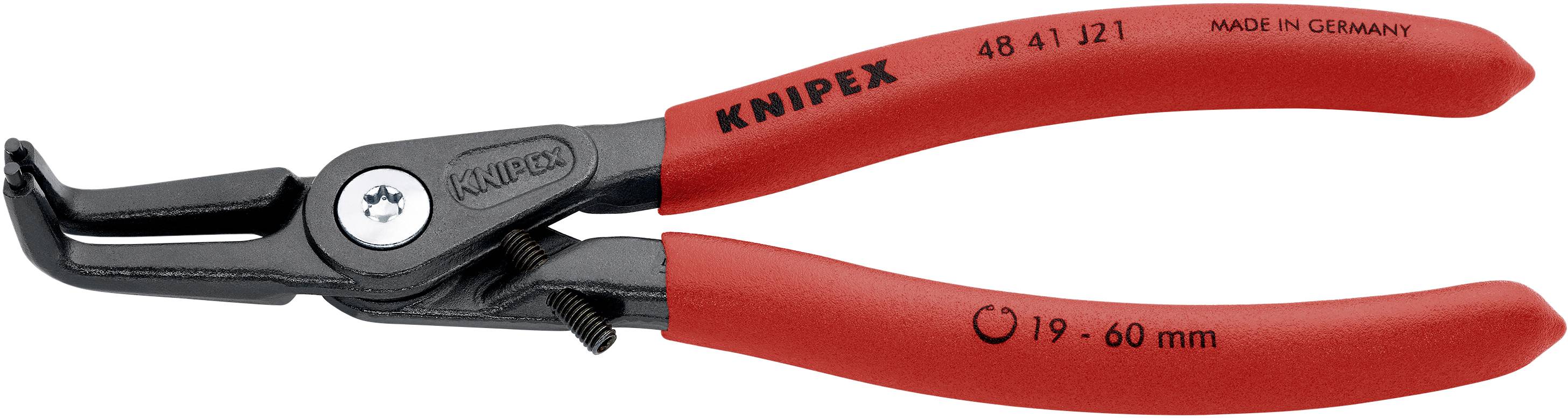 Knipex 48 41 J21 Seegeringzange Passend für (Seegeringzangen) Innenringe 16-60 mm Spitzenform (Details) abgewinkelt 90°