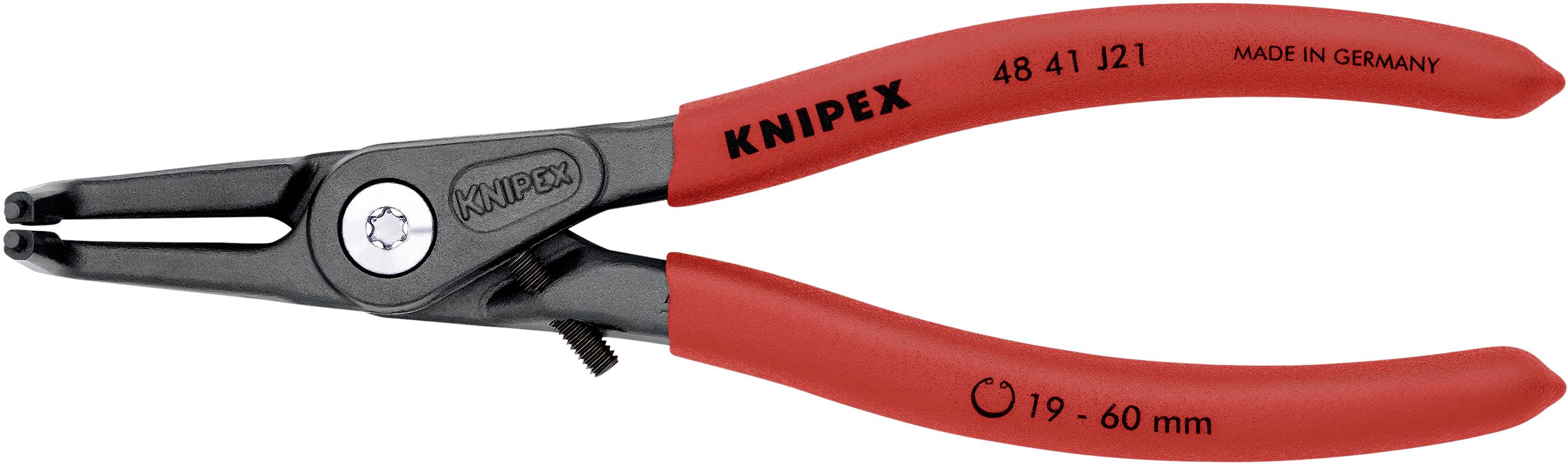 Knipex 48 41 J21 Seegeringzange Passend für (Seegeringzangen) Innenringe 16-60mm Spitzenform (Details) abgewinkelt 90°