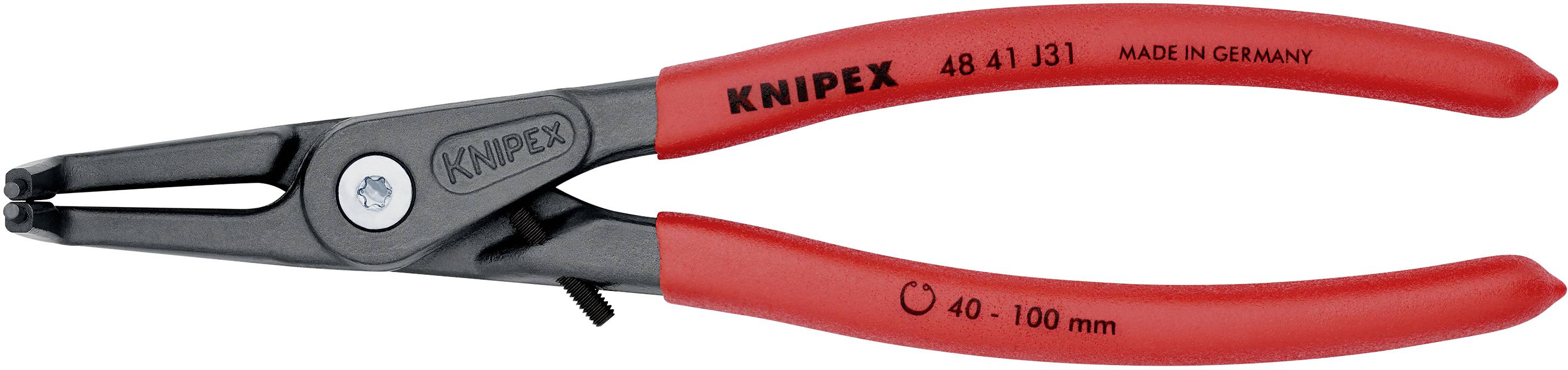 Knipex 48 41 J31 Seegeringzange Passend für (Seegeringzangen) Innenringe 40-100mm Spitzenform (Details) abgewinkelt 90°