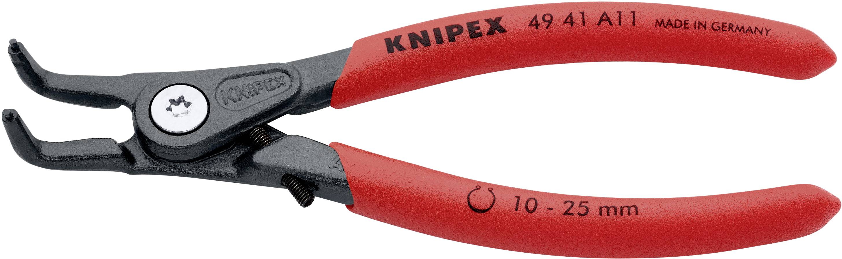 Knipex 49 41 A11 Seegeringzange Passend für (Seegeringzangen) Außenringe 10-25 mm Spitzenform (Details) abgewinkelt 90°