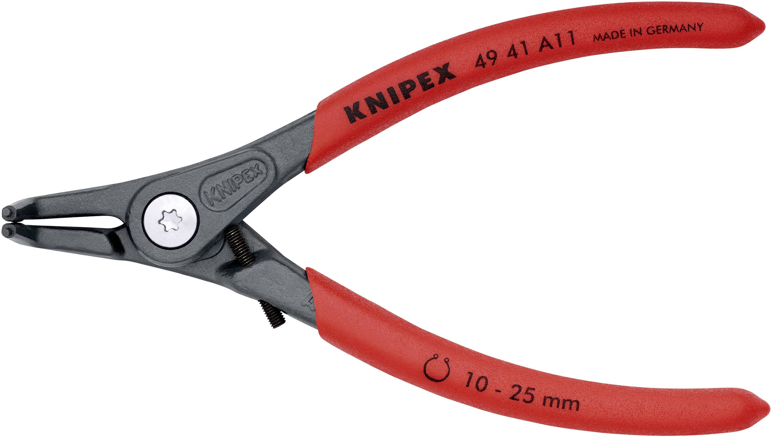 Knipex 49 41 A11 Seegeringzange Passend für (Seegeringzangen) Außenringe 10-25 mm Spitzenform (Details) abgewinkelt 90°