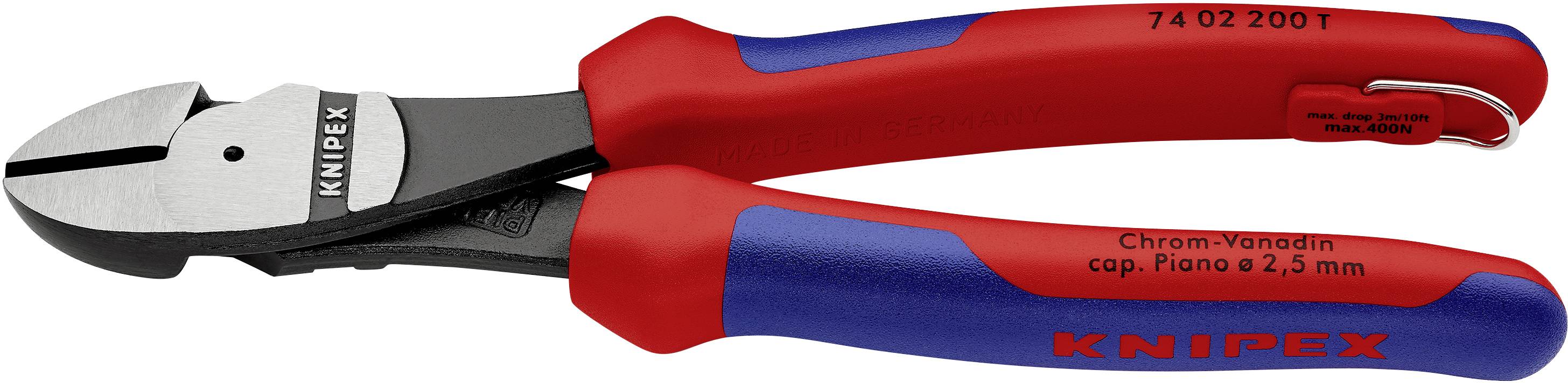 Knipex 74 02 200 T Werkstatt Kraft-Seitenschneider mit Sicherungsöse 200 mm