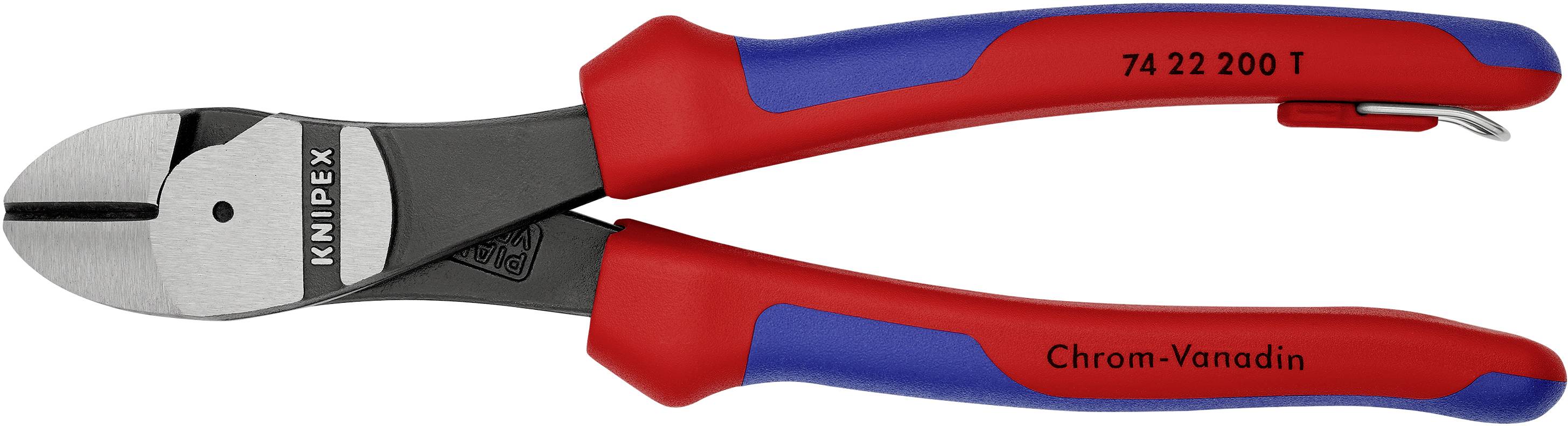 Knipex 74 22 200 T Werkstatt Kraft-Seitenschneider mit Sicherungsöse 200 mm