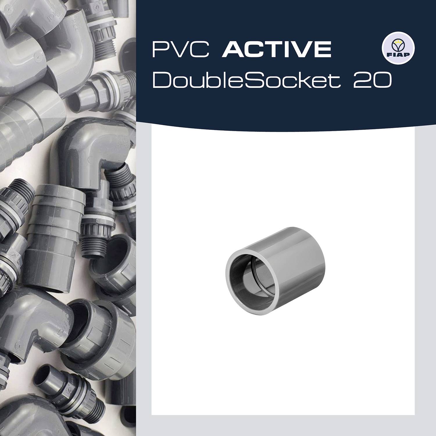 FIAP 2502 PVC-Doppelmuffe (Ø) 20mm 1St.