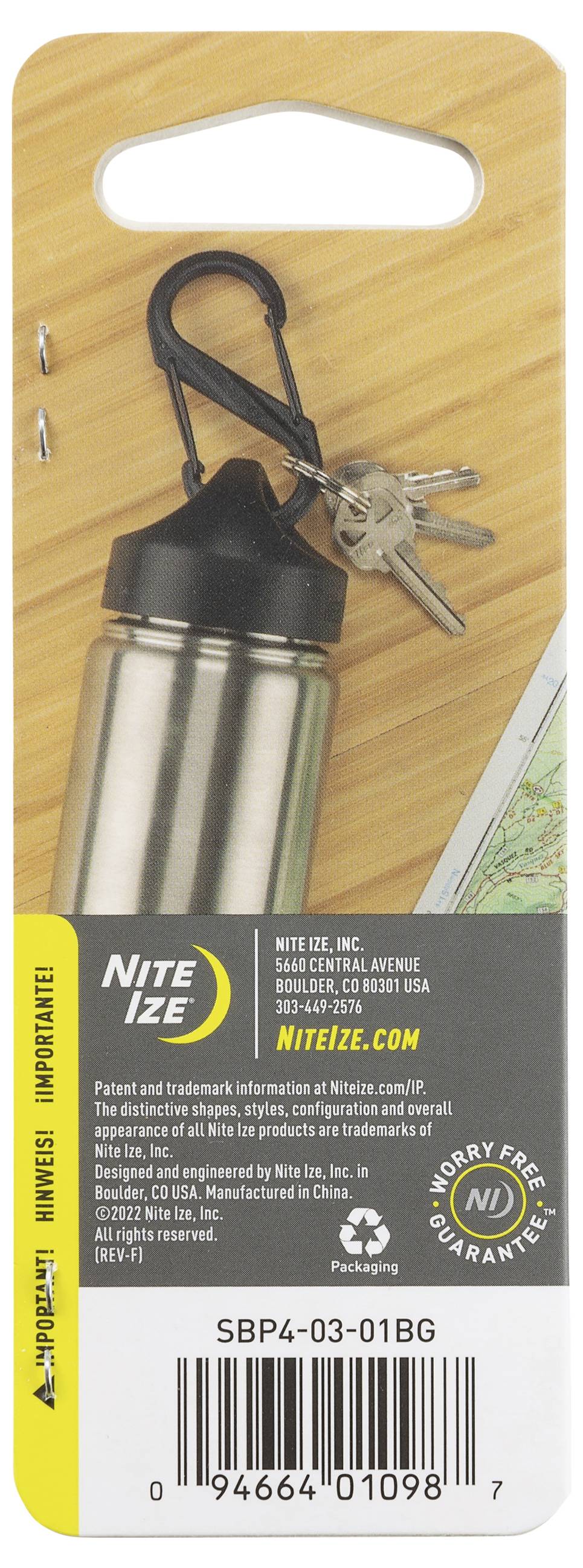 NITE Ize NI-SBP4-03-01BG Karabiner S-Biner Gr. 4 88mm x 38mm x 8mm 1St.