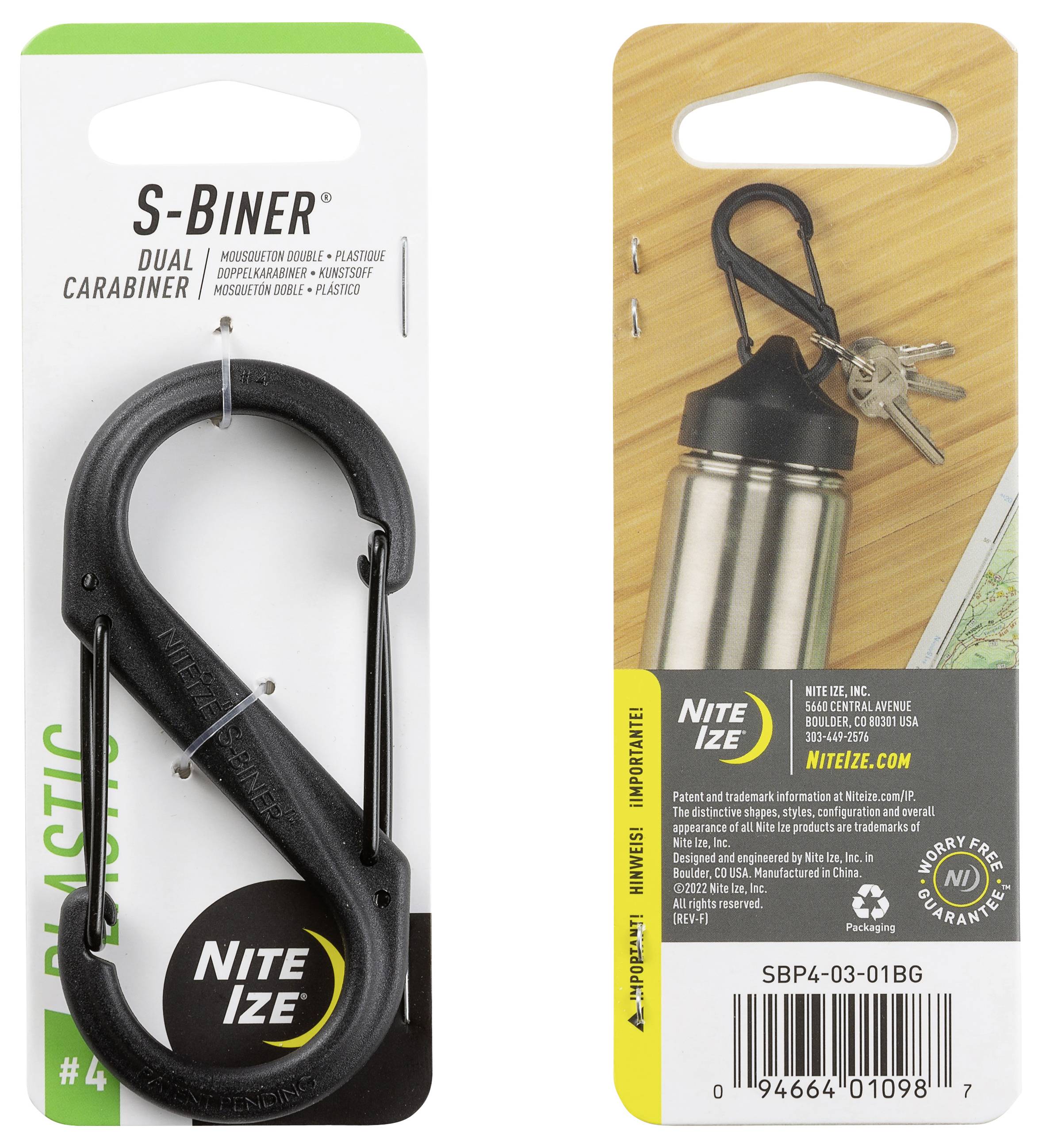 NITE Ize NI-SBP4-03-01BG Karabiner S-Biner Gr. 4 88mm x 38mm x 8mm 1St.