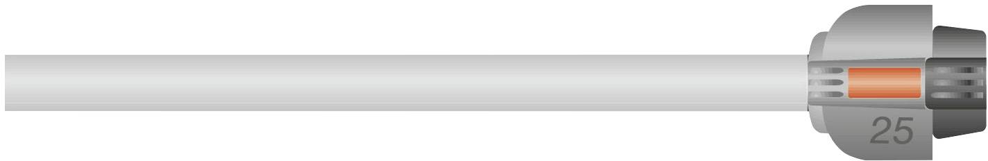 Eine Langhantel mit einem Gewicht von 25 kg auf der rechten Seite.