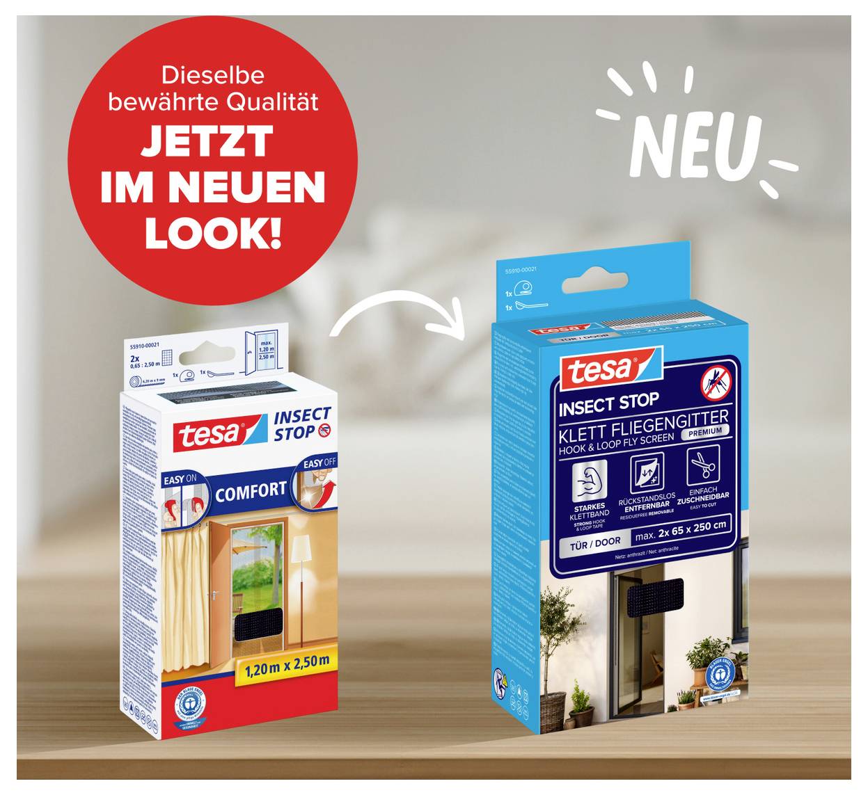tesa COMFORT 55910-00021-00 Tür-Fliegengitter (B x H) 1200 mm x 2500 mm Anthrazit 1 St.