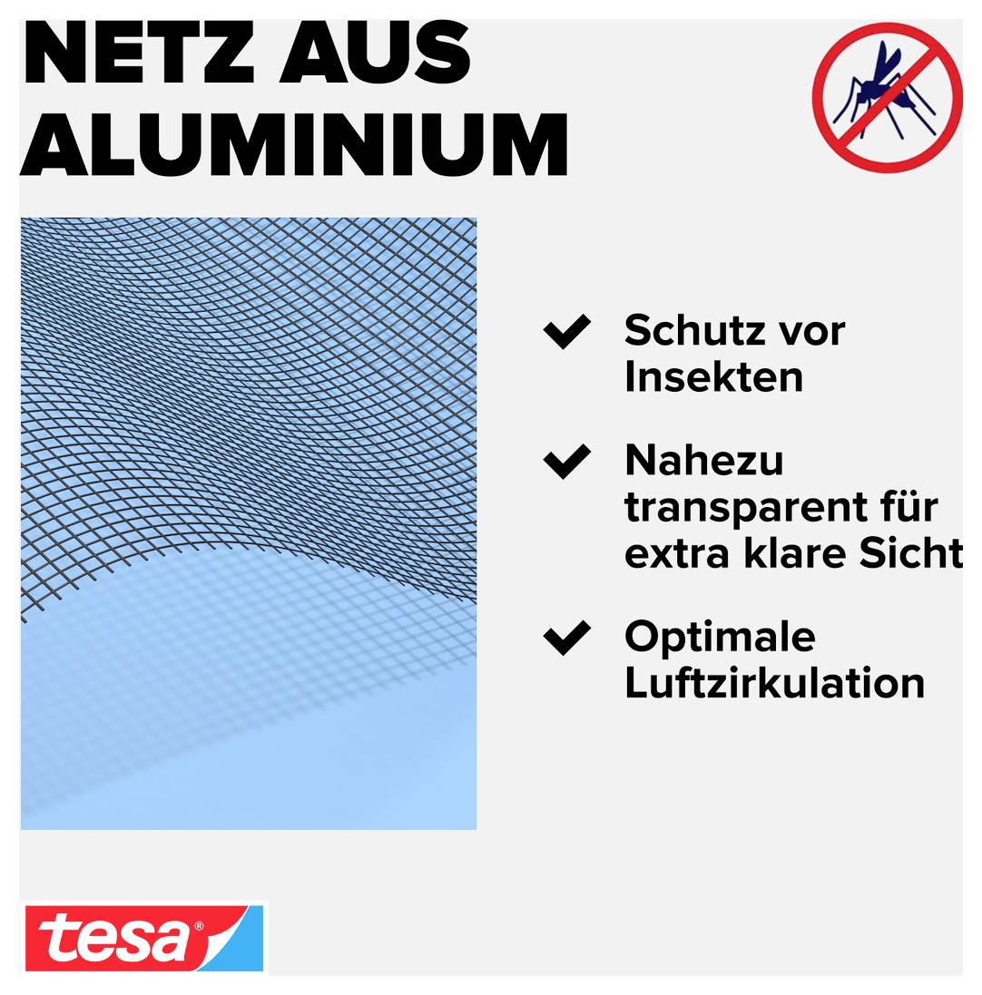 tesa 55141-00-01 Insect Stop Aluminium Ersatrolle Fliegengitter Ersatzrolle Passend für Marke (Tiervertreiber) Tesa Tesa Fliegengitter 1 St.