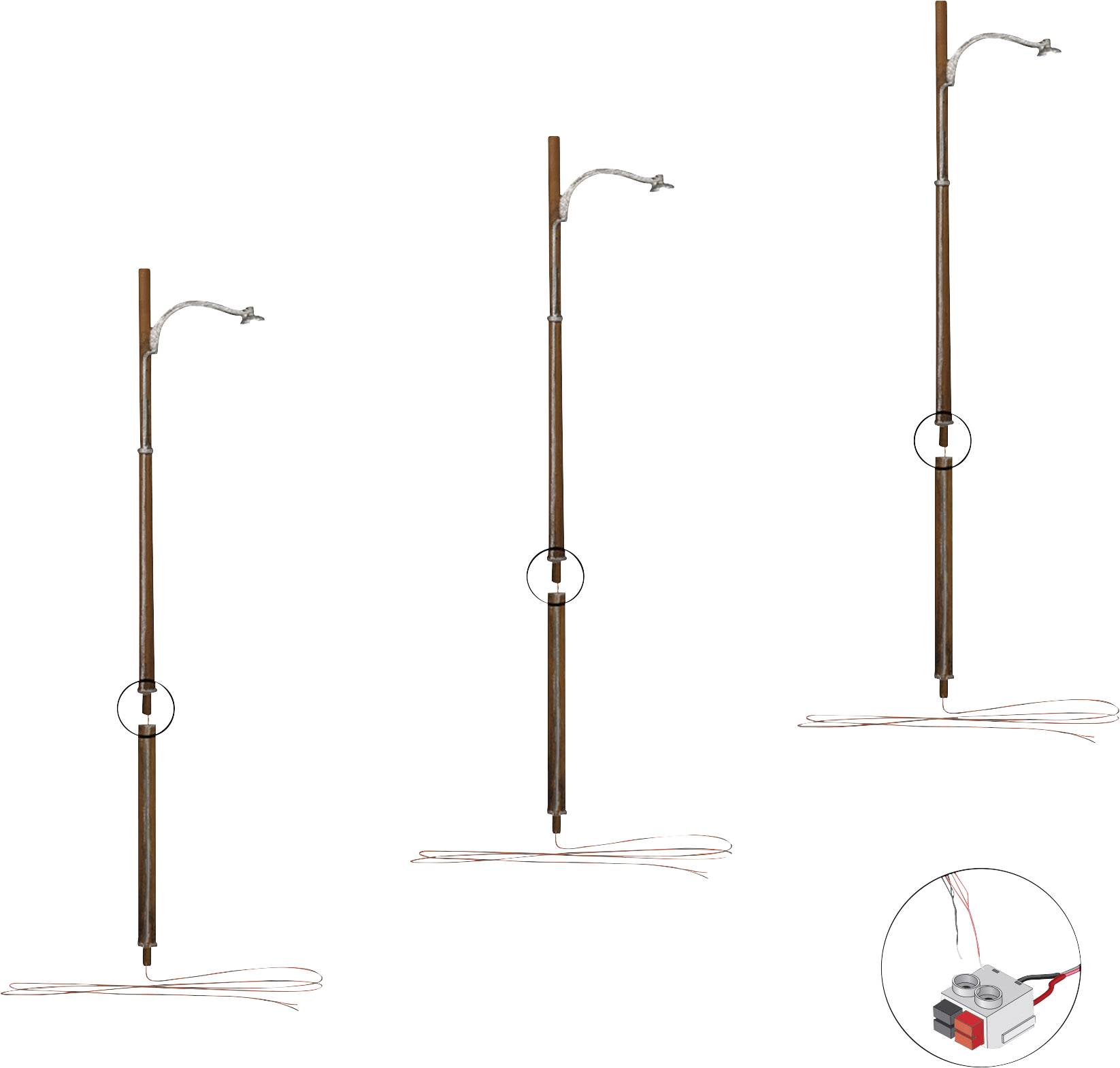 Woodland Scenics H0 Holzmastleuchte einfach WJP5630 3St.