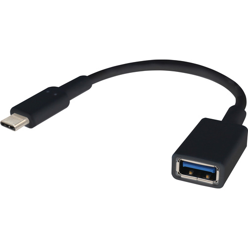 Renkforce USB-Kabel USB 3.2 Gen1 (USB 3.0 / USB 3.1 Gen1) USB-C® Stecker, USB-A Buchse 0.15 m Schwa