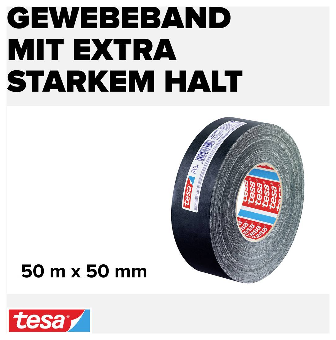 TESA PERFECT 57231-00000-02 Gewebeklebeband tesa® extra Power Schwarz (L x B) 50m x 50mm 1St.