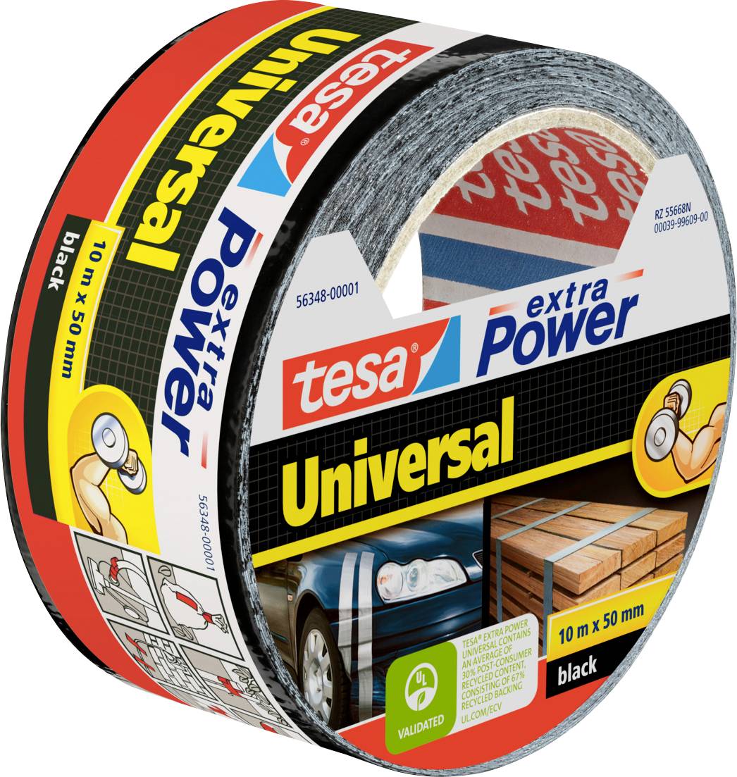 TESA UNIVERSAL 56348-00001-05 Gewebeklebeband tesa® extra Power Schwarz (L x B) 10m x 50mm 1St.